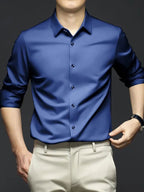 Classic Wrinkle-Free Business Shirt for Men – Comfort & Style Combined