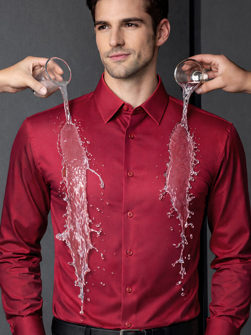 Men’s Water-Repellent Dress Shirt | Oil & Stain Resistant