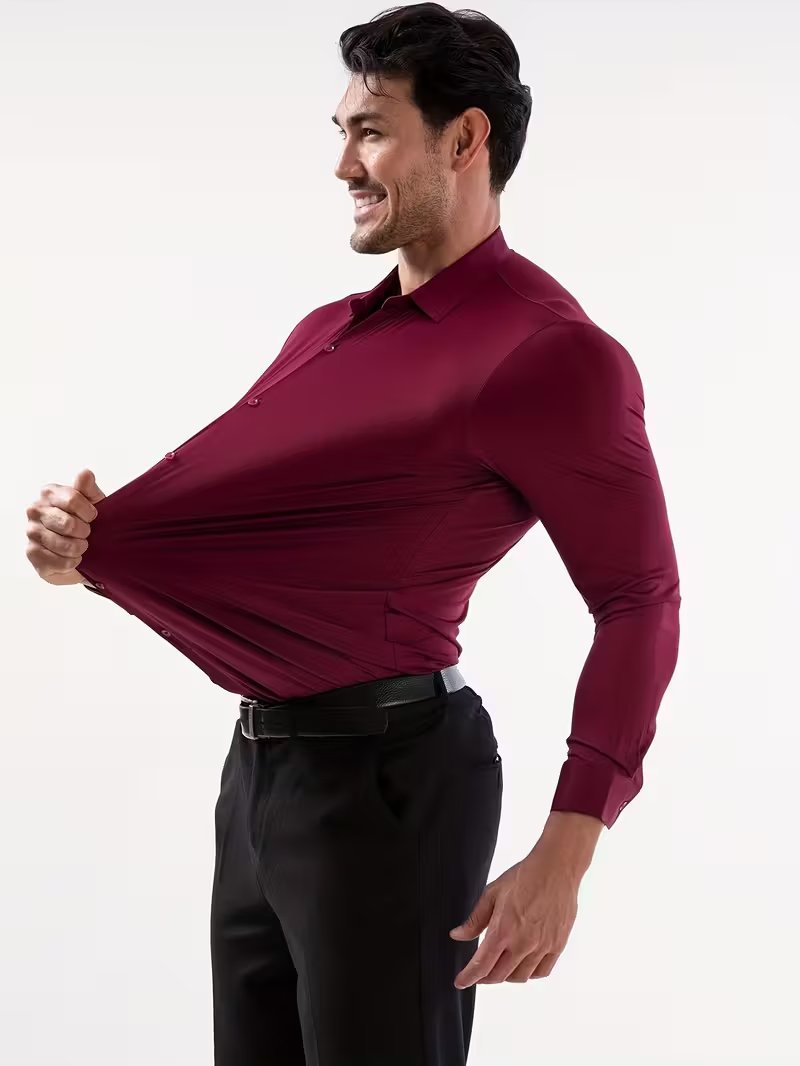 Ultra-Stretch Men’s Shirt – Slim Fit Business Casual