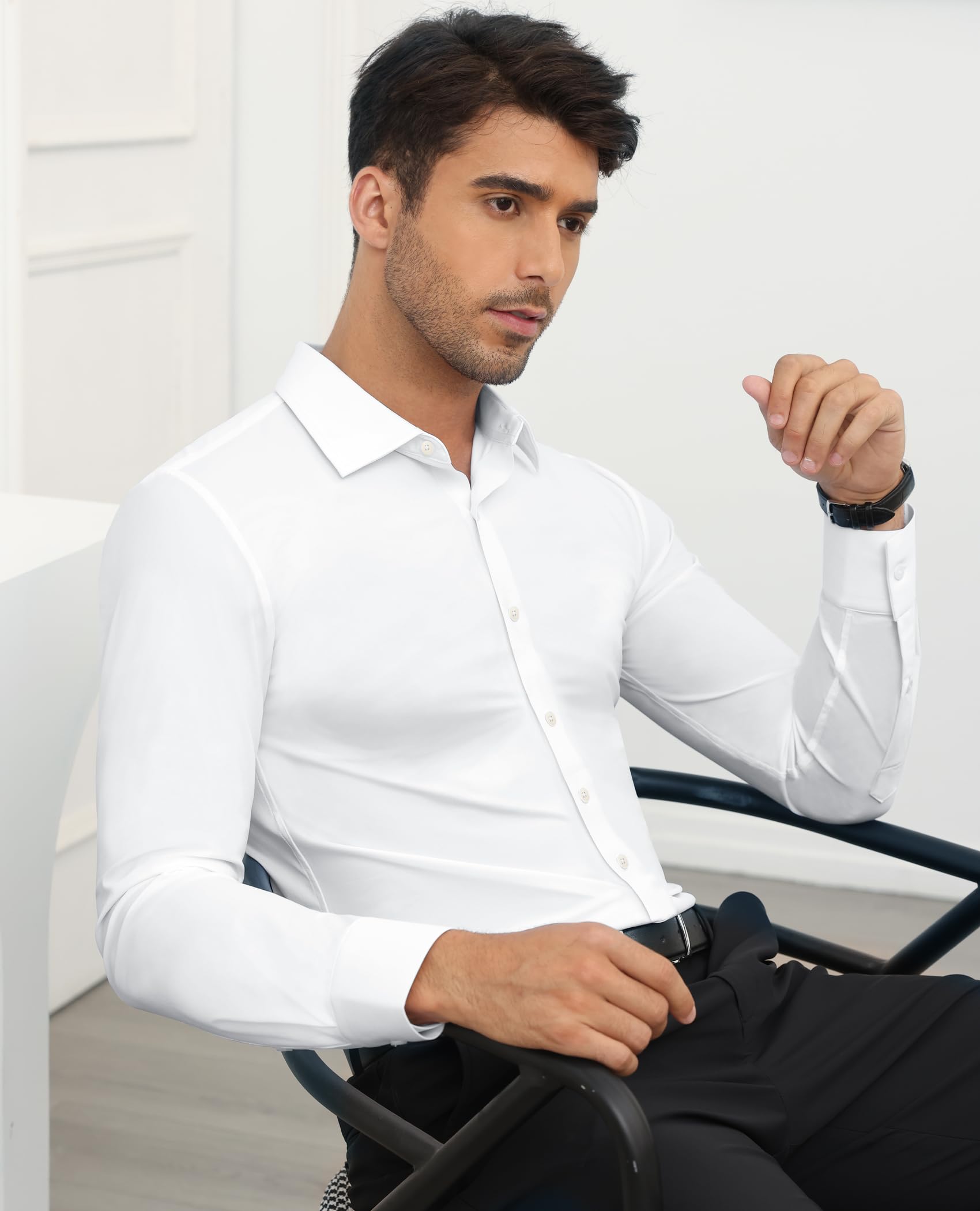 Chemise Homme Extensible – Confort Ultra Stretch, Coupe Slim Élégante