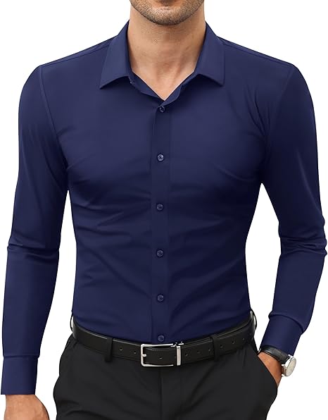 Chemise Homme Extensible – Confort Ultra Stretch, Coupe Slim Élégante