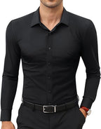Chemise Homme Extensible – Confort Ultra Stretch, Coupe Slim Élégante