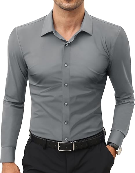 Chemise Homme Extensible – Confort Ultra Stretch, Coupe Slim Élégante